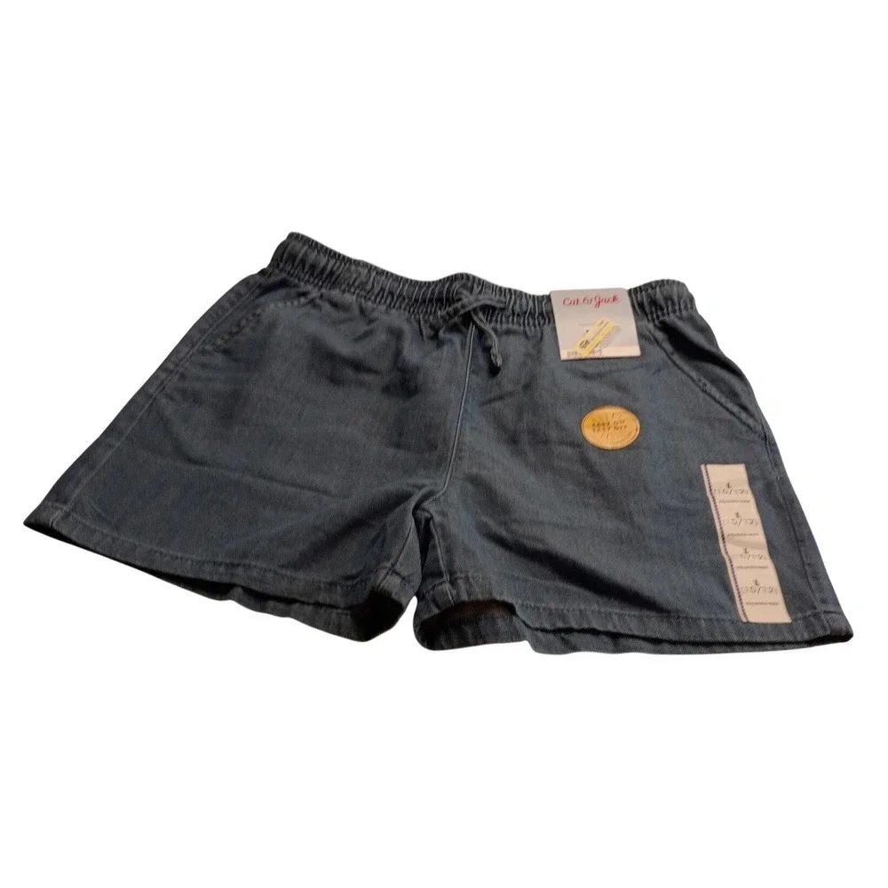 Cat & Jack Girls Light Wash Adjustable Waist Pull-On Shorts Size L 10/12 NWT NWT